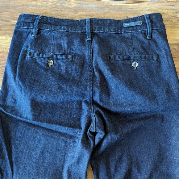 Pilcro and the Letterpress Dark Denim Cropped Flared Slim Jeans Size 29 - Picture 5 of 14